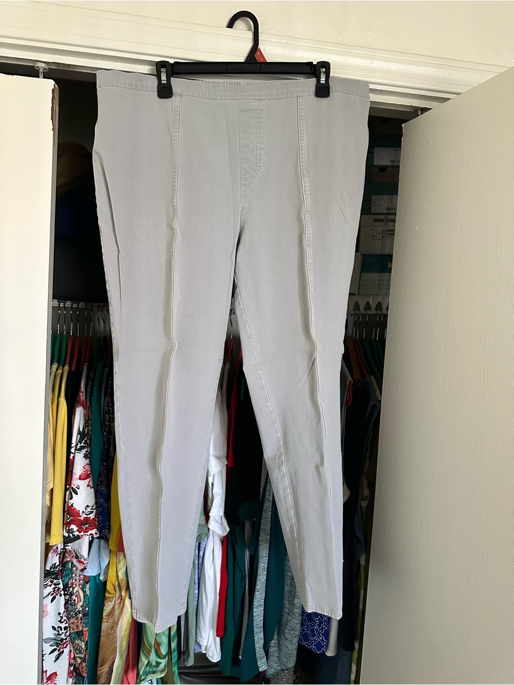 Isaac Mizrahi Light Gray Pull-On Pants